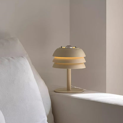 Minimalistische 3 Stöckige Creme Pilz Bettseite Tischlampe