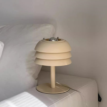 Minimalistische 3 Stöckige Creme Pilz Bettseite Tischlampe