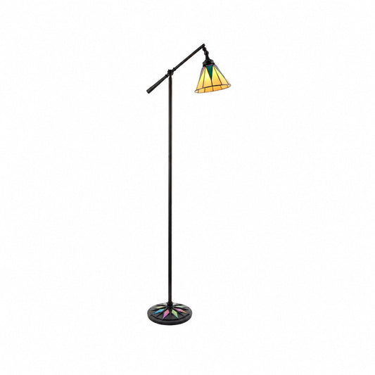 TF Dark Star Tiffany Stehleuchte – Art-Deco-Stehleuchte aus Buntglas für das Wohnzimmer