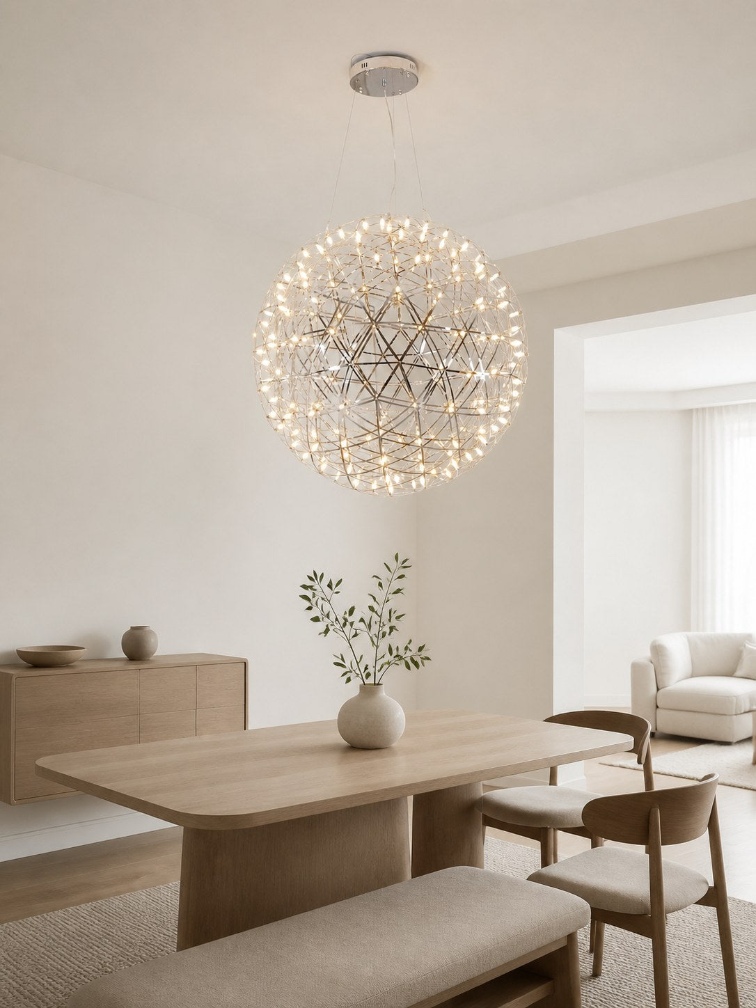 Silver Spark Ball Pendant Light