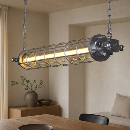Minimalist Tube Pendant Light with Linear Silhouette for Modern Kitchen Island and Dining Lighting