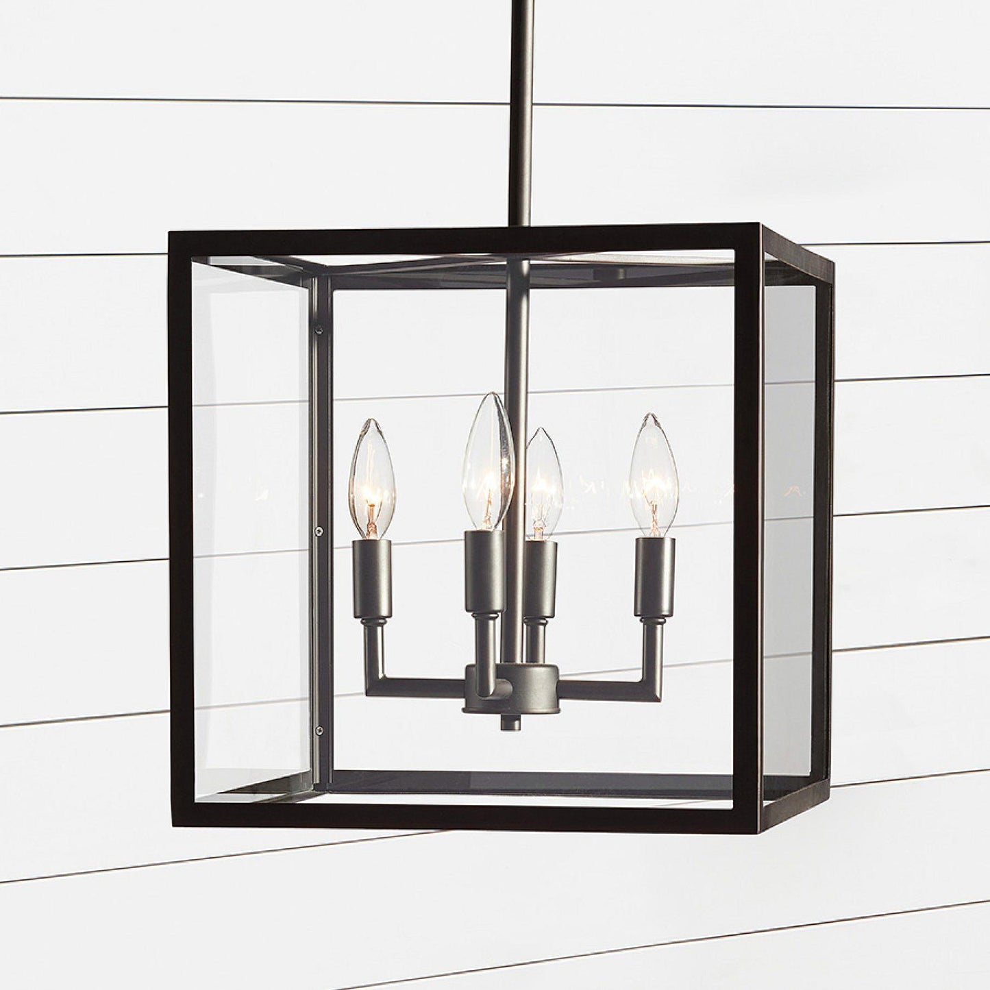 Ferrix Outdoor Lantern Pendant Lamp – Industrial Glass and Iron Design for Modern Spaces