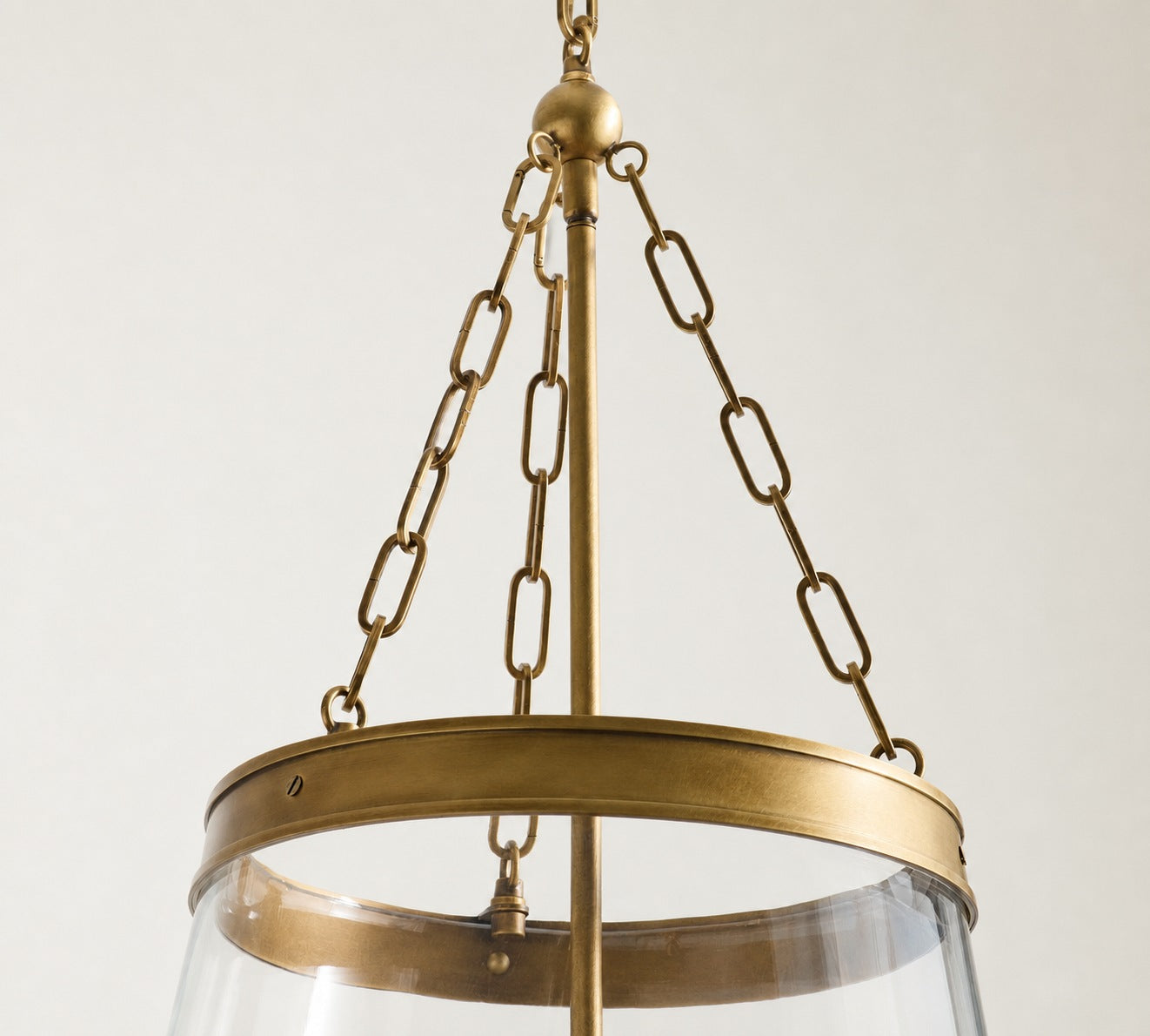 Driscoll Glas Trommel Pendelleuchte - Moderne Messing Hängelampe