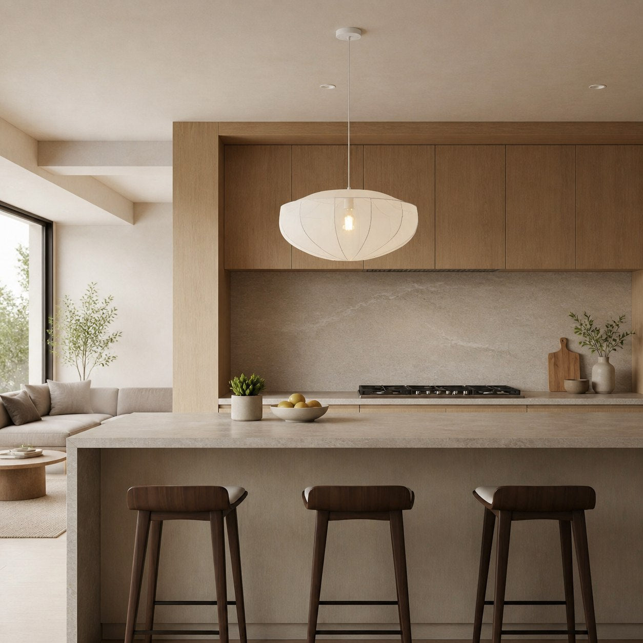 Lumifil Modern Mesh Pendant Light - Hanging Fabric Lghts are Suitable for Dining Rooms or Kitchen Islands