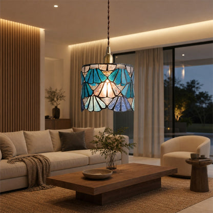Vintagia Tiffany Inspired Pendant Light Fixture – Artistic Glass Shade Pendant for Dining Island and Entryway