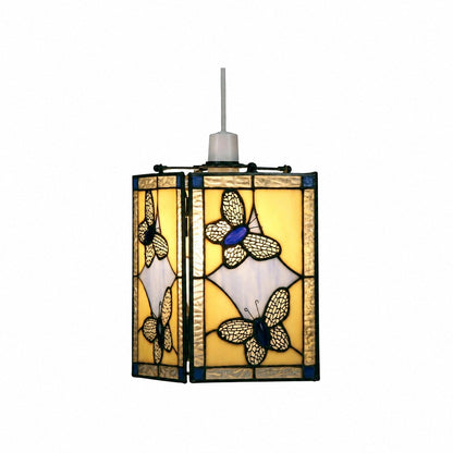 TF Butterfly Pendant Lamp — Artistic Stained Glass Pendant Light for Living Room or Bedroom