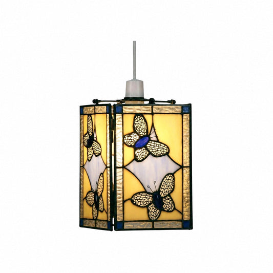 TF Butterfly Pendelleuchte – Künstlerische Pendelleuchte aus Buntglas für Wohnzimmer oder Schlafzimmer