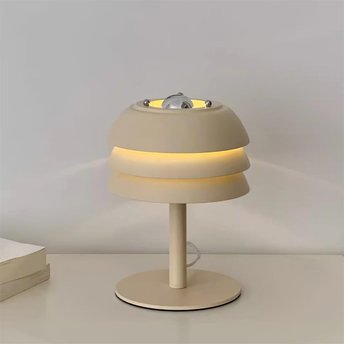 Minimalistische 3 Stöckige Creme Pilz Bettseite Tischlampe