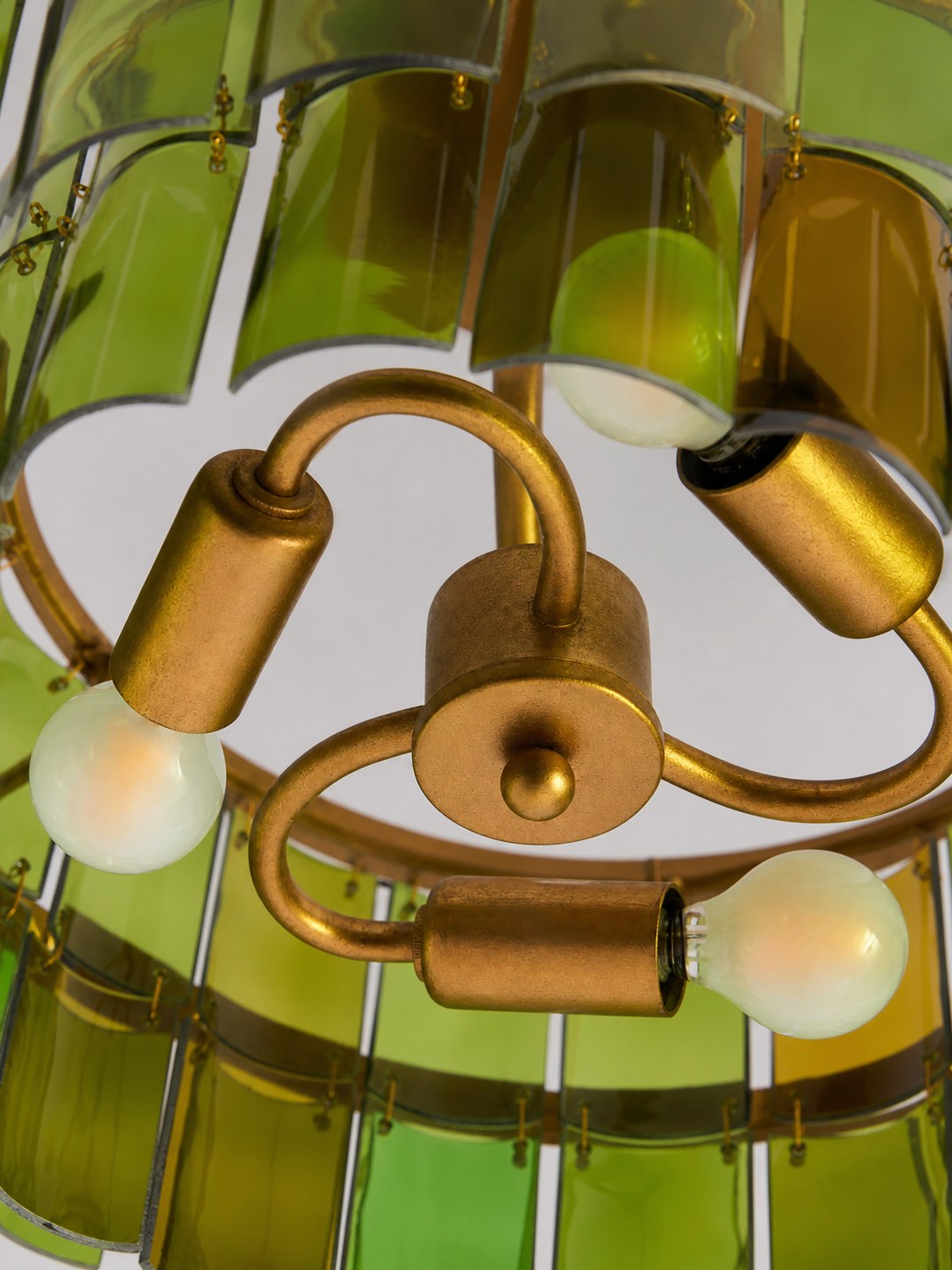 Halbbündige Deckenleuchte aus Verdura-Glas – Elegante Deckenleuchte aus grünem Glas
