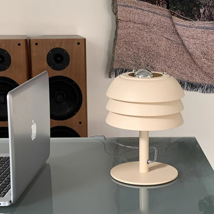 Minimalistische 3 Stöckige Creme Pilz Bettseite Tischlampe