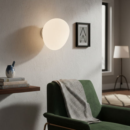 Stonea Organic Pebble Silhouette Wall Ceiling Lamp Contemporary Glass Light for Home N16