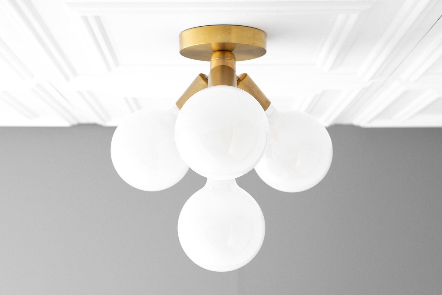 Glorica Glass Flush Mount Light - Globe Ceiling Fixture Modern