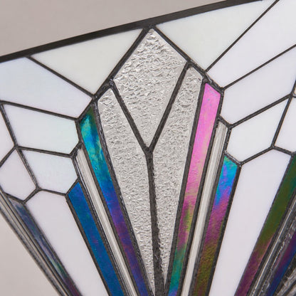 TF Astoria Stehlampe im Tiffany-Stil – Lampenschirm aus strukturiertem Glas für stimmungsvolles Wohn- und Büroambiente
