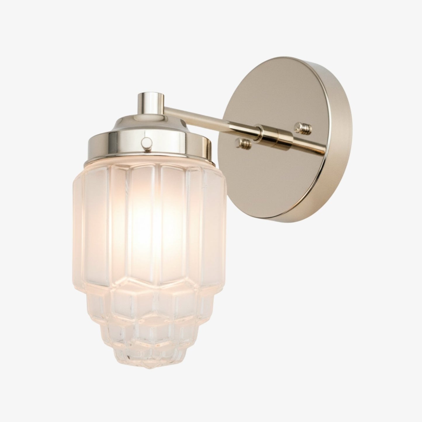 Tierlux Glass Vanity Light - Art Deco Bathroom Fixture with Skyscraper Shades