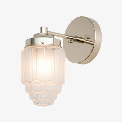 Tierlux Glass Vanity Light - Art Deco Bathroom Fixture with Skyscraper Shades
