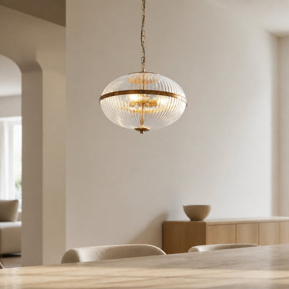 Moderne Luntra Pendelleuchte mit mehreren Leuchten und strukturiertem Glas für Schlafzimmer und Flure