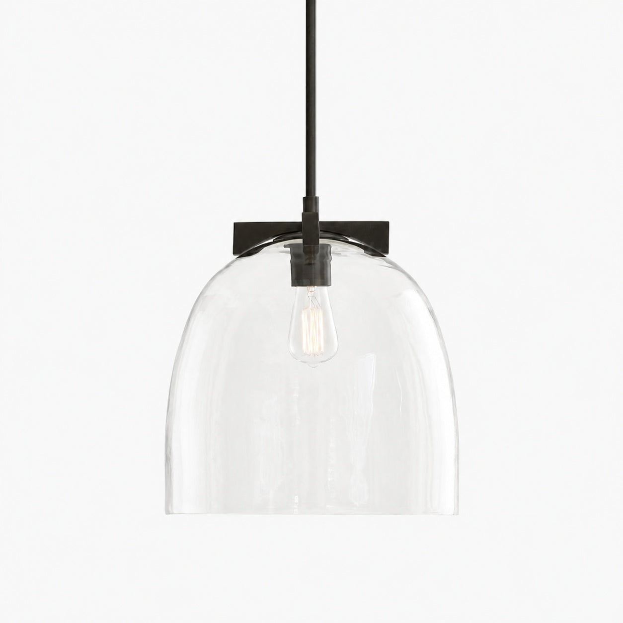 Auria Pendelleuchte aus Metall und Messing – Vintage-Finish mit Glasschirm