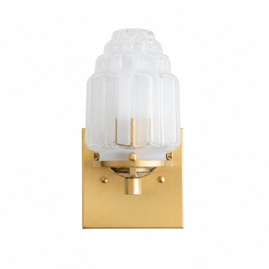 Tierlux Glass Art Deco Wall Sconce - Glass Frosted Globes with Skyscraper Globe