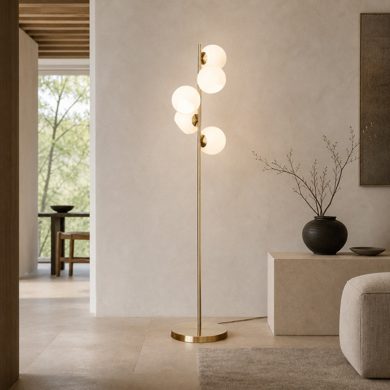 Brina Glass Multi-Light Stehleuchte – Moderne Stehleuchte mit Eleganz