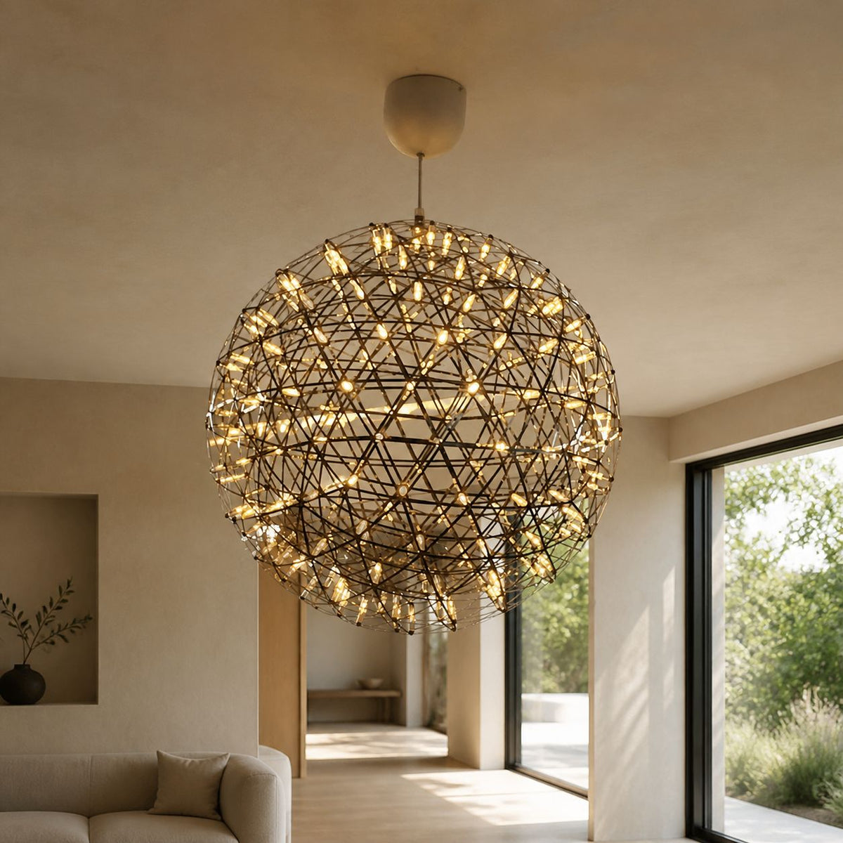Silver Spark Ball Pendant Light
