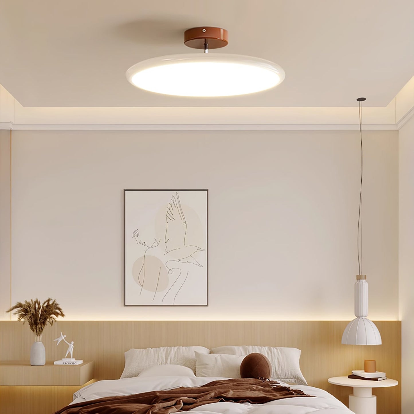Anpassbare Deckenleuchte mit warmem Licht, Metall-Acryl-Finish