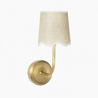 Glissum Contemporary Metal and Linen Wall Lamp with Soft Diffused Shade for Hallway or Entry