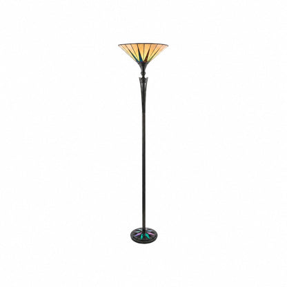 TF Dark Star Stained Glass Star Pattern Floor Lamp – Tiffany Style Uplighter for Living Rooms