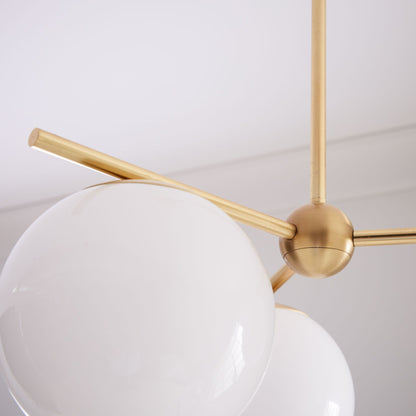 Alessora Brass Milk Glass Chandeliers- Great for Covered Outdoor Areas