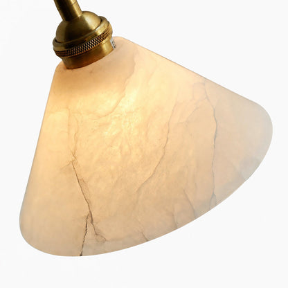 Conical Brass Alabaster Pendant Lamp