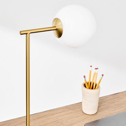 Brina Glass USB Table Lamp - Modern Bedside Desk Light with Style