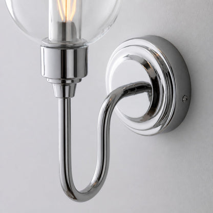 Clarione Art Deco Wall Light with Clear Glass Shade – Modern Metal Design for Hallways