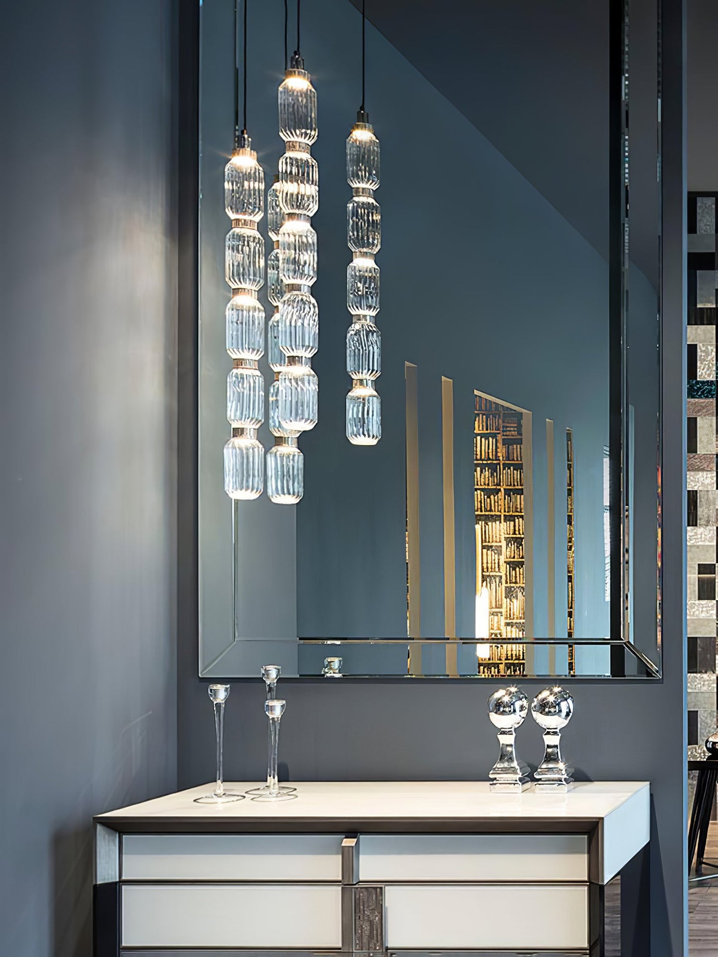 Minimalistische Ballett-Pendelleuchte - Eisen-Metall-Glas-Gold-Bernstein-Innenbeleuchtung