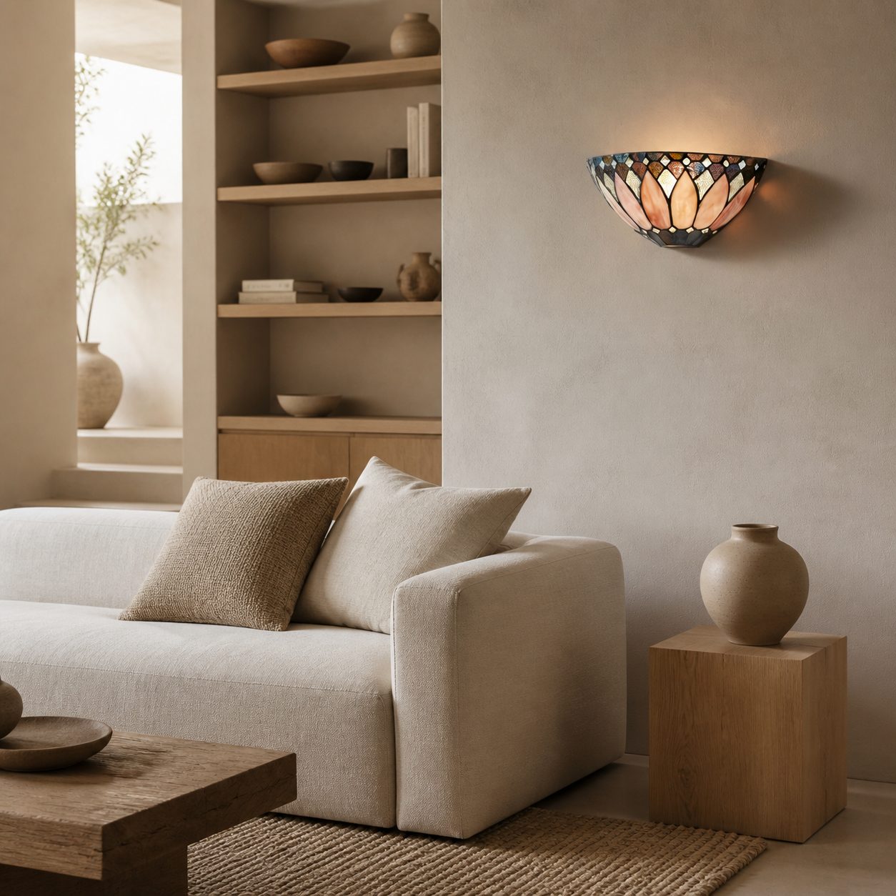 TF Brooklyn Elegant Wall Light - Art Deco Glass Wall Sconce for Living Room or Hallway