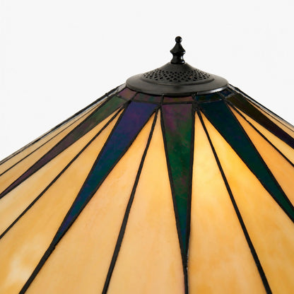 TF Dark Star Tiffany Style Geometric Shade Table Lamp for Bedroom and Accent Lighting