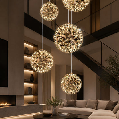 Silver Spark Ball Pendant Light