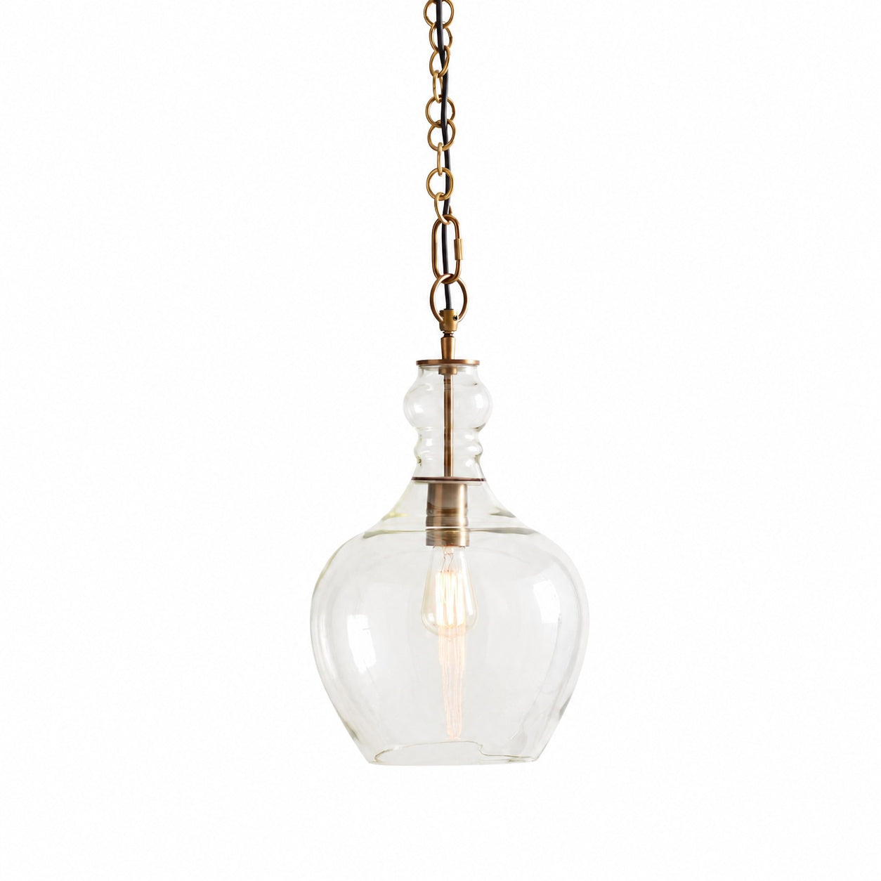 Lawson Glas-Pendelleuchte – Recyceltes und Milchglas mit Bronze-Akzent