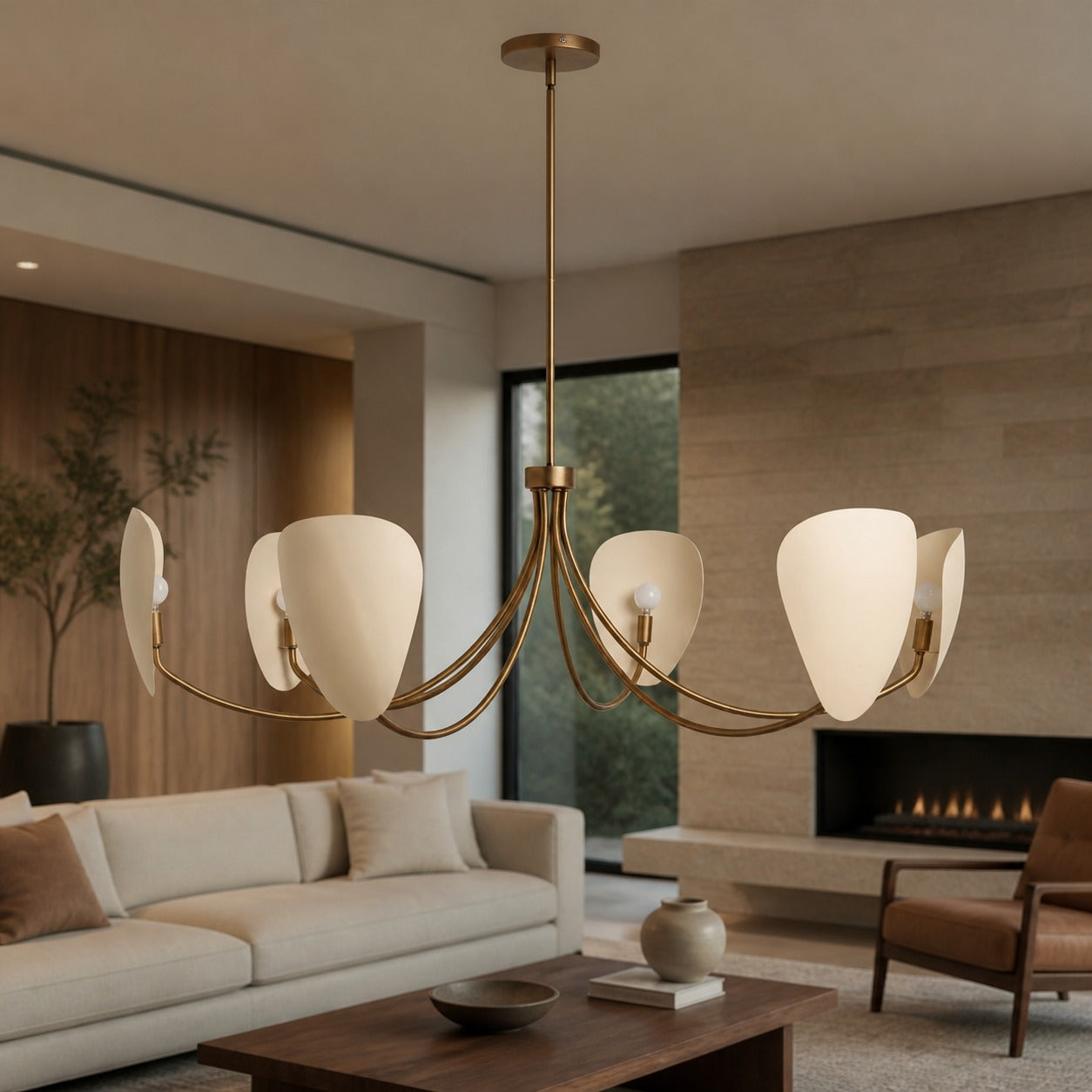 Shella Artistic Chandelier – Curved-arm Design for Dining rooms or Living Rooms