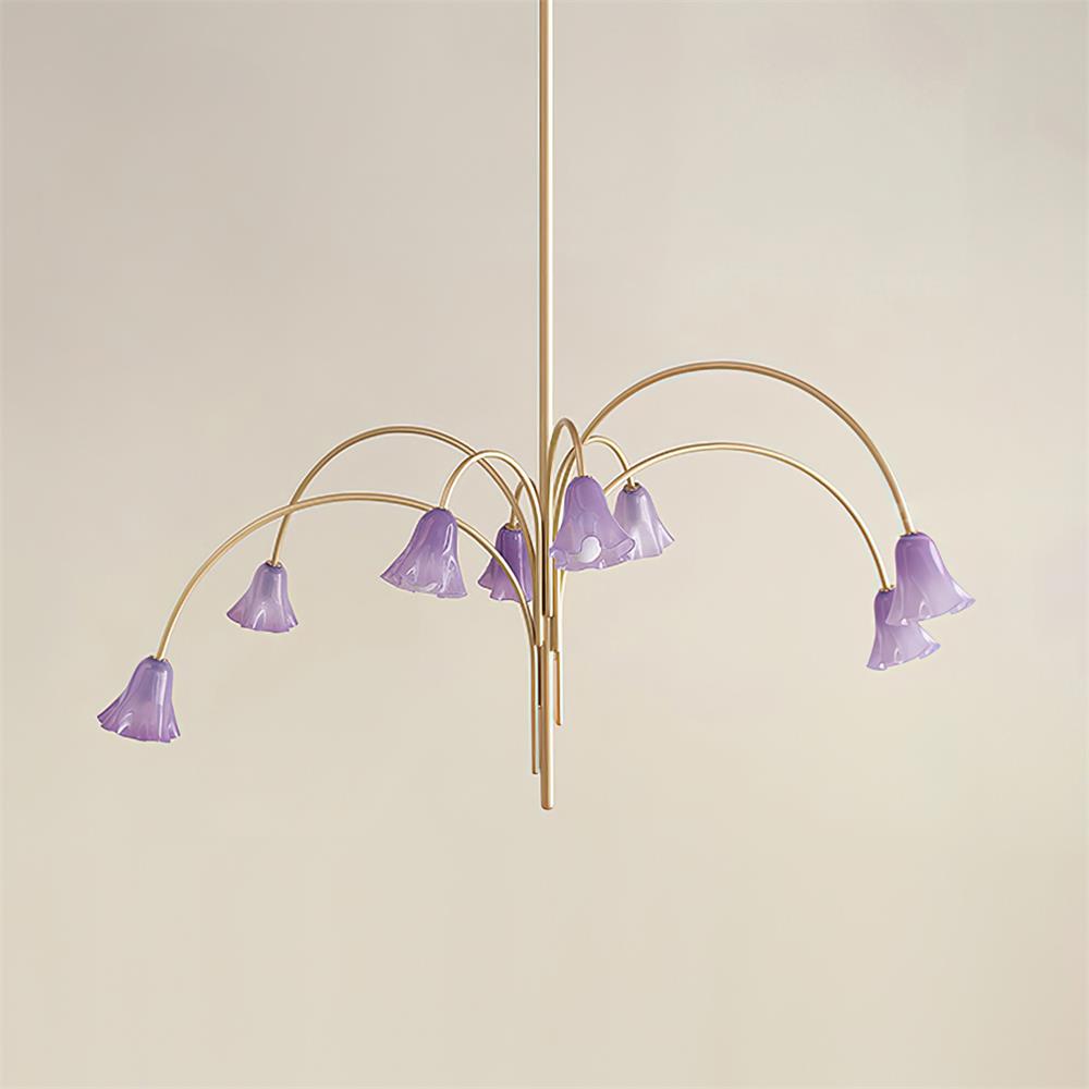 Bellina Sculptural Glass Lily Chandelier – Modern Romantic Pendant Light for High Ceilings