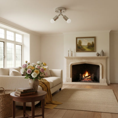 Mobilux Line Modern Brass Flush Mount - Minimalist Gold Ceiling Light for Bedroom