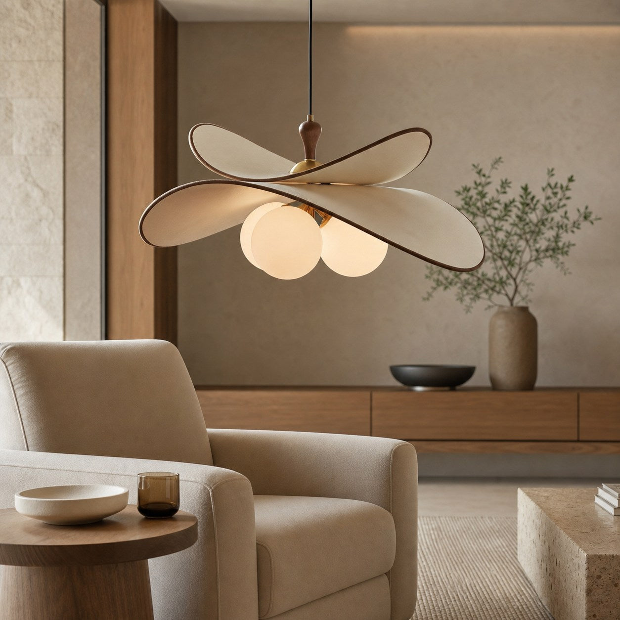 Orrise Floating Glass Globe Pendant with Metal Accents - Modern Minimalist lights for Kitchen and Dining Rooms