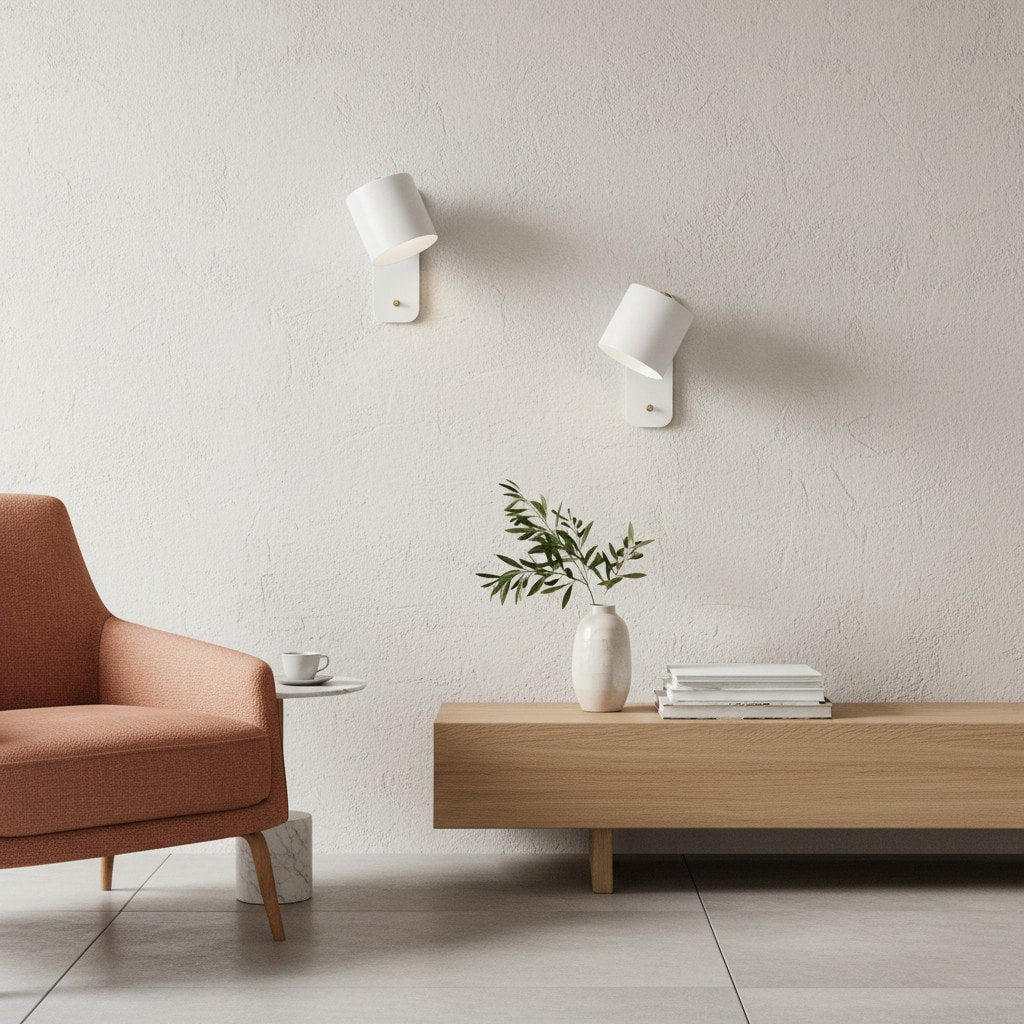 Volyne Adjustable Swivel Cylinder Wall Sconce - Minimalist Metal Wall Lamp for Bedroom and Reading Area