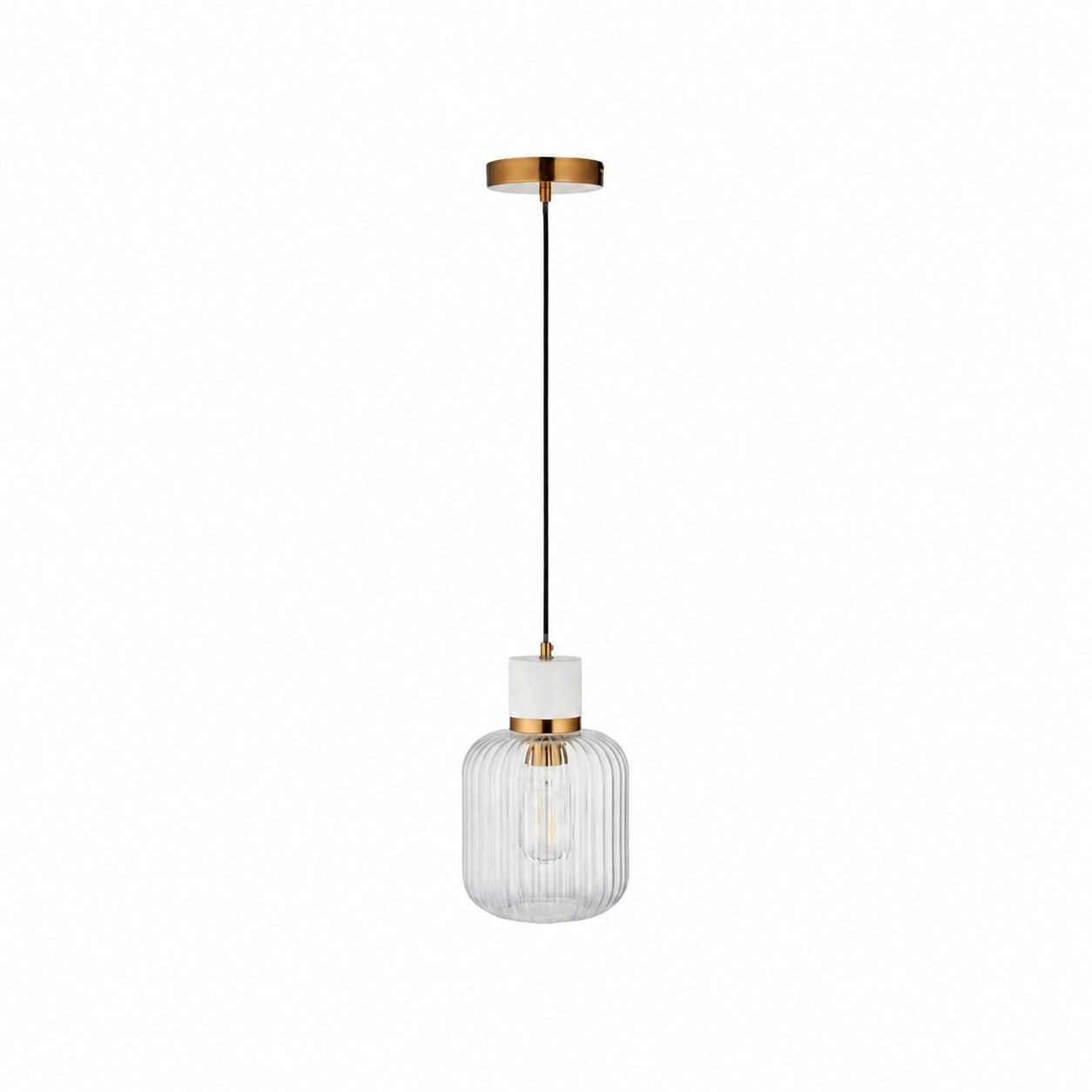 Korlisse Pendelleuchte aus Naturstein und Glas – Stilvolle Lampe für Wohnzimmer oder Lounge