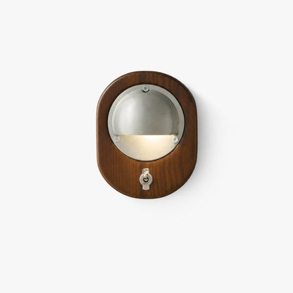 Ivoran Modern Wall Sconce - Ash Wood and Brass Spherical Lamp for Bedroom and Hallway