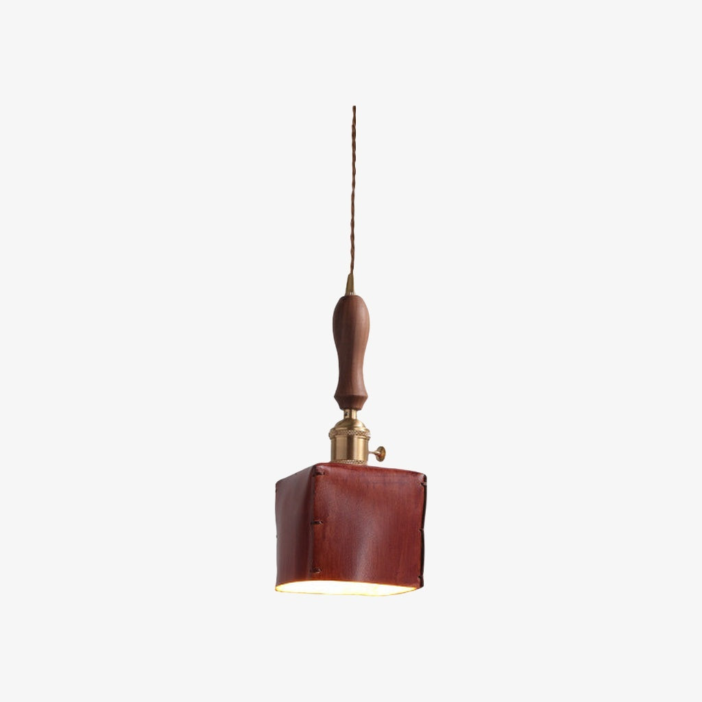 Modern Minimalist Leather Shade Pendant Light