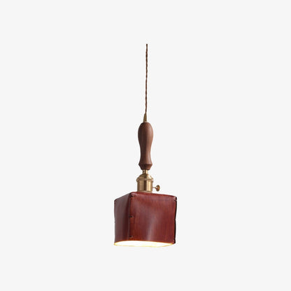 Modern Minimalist Leather Shade Pendant Light