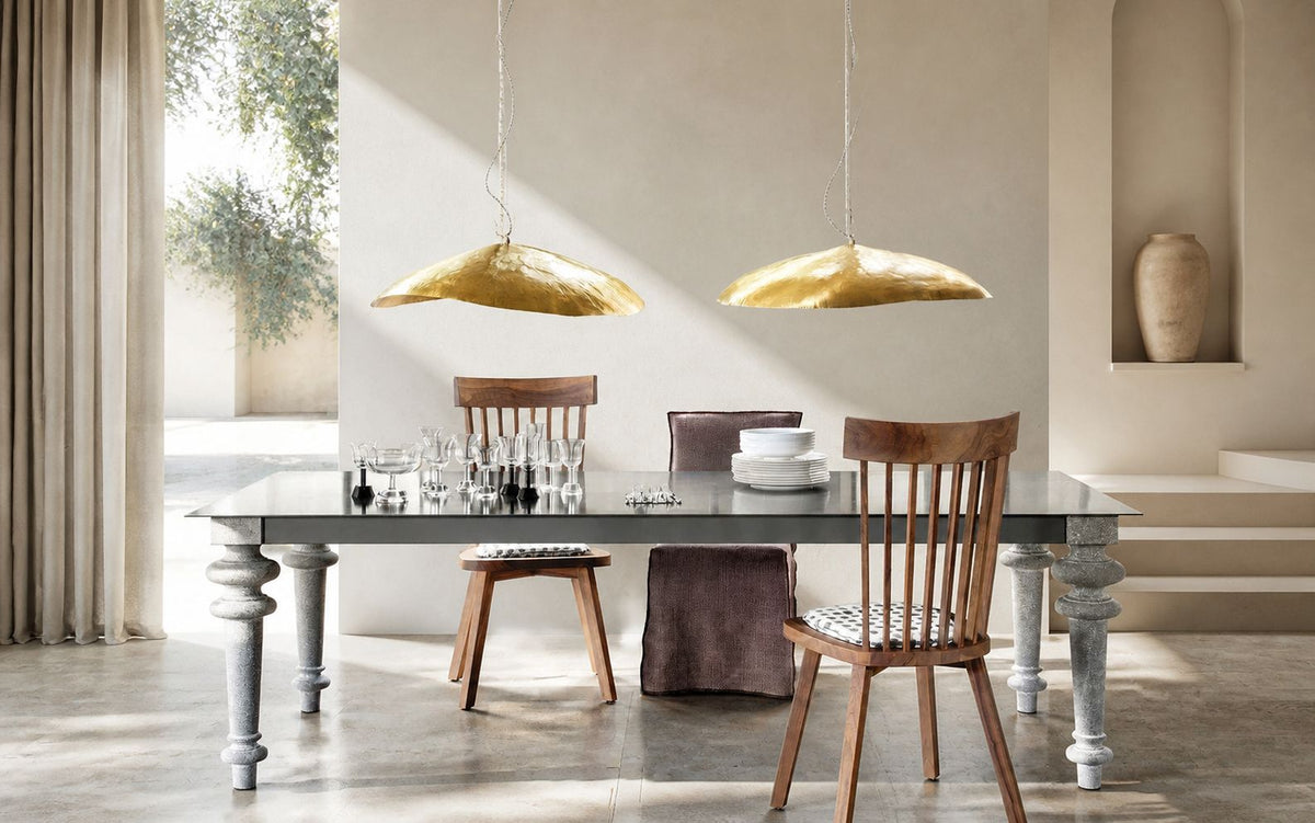 Hammered Brass Suspension Light