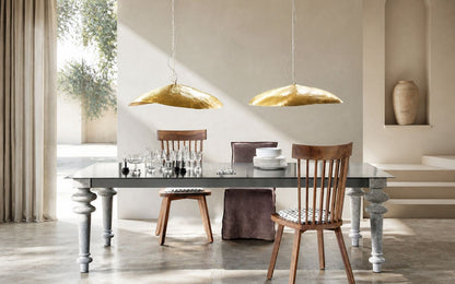 Hammered Brass Suspension Light