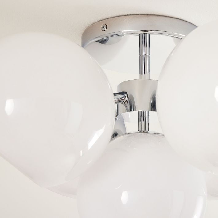 Brina Glass 5-Light Flush Mount - Minimalist Glass Ceiling Fixture