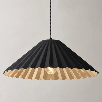 Black metal dome pendant shade profile detail