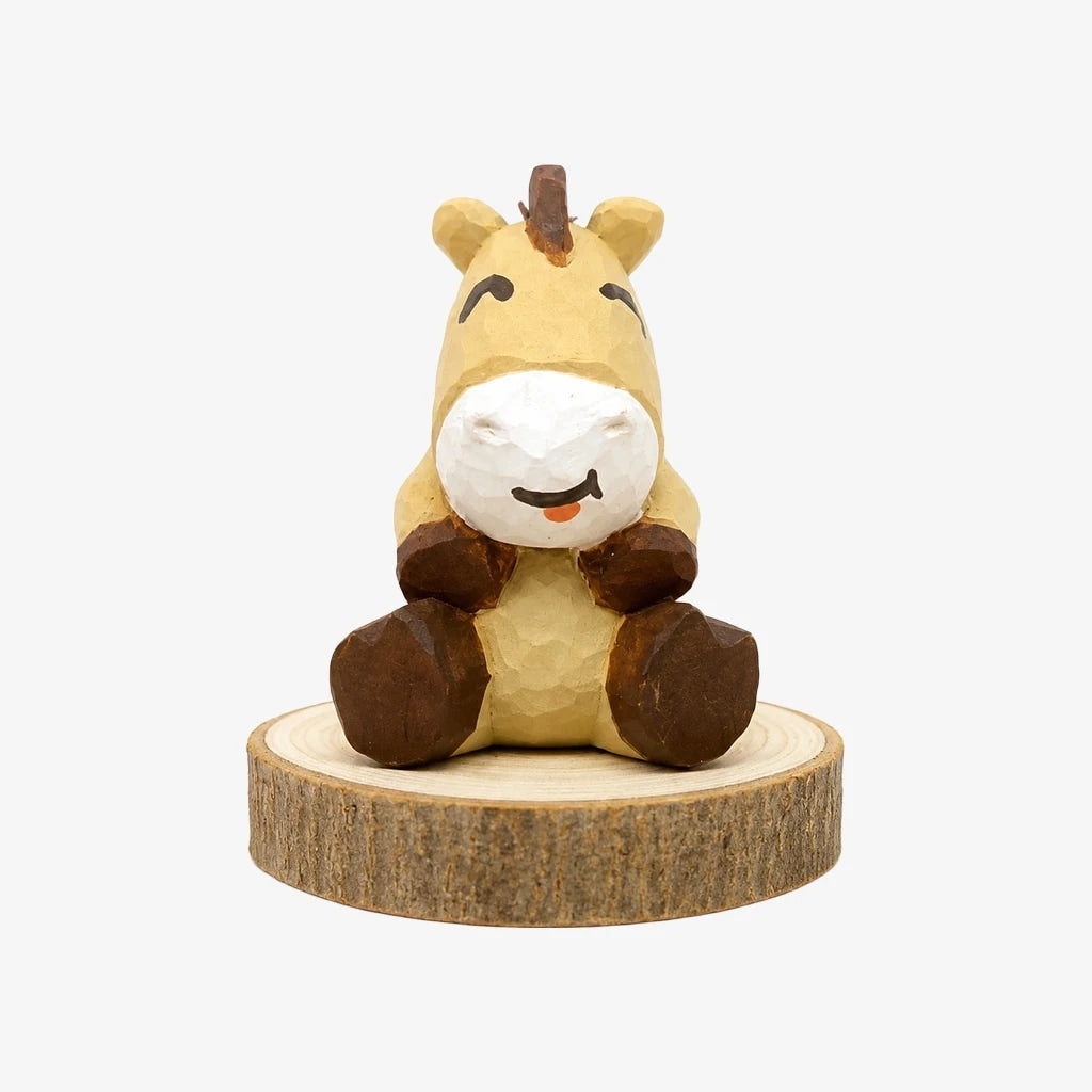 Hand-Carved Wooden Chinese Zodiac Animal Figurines